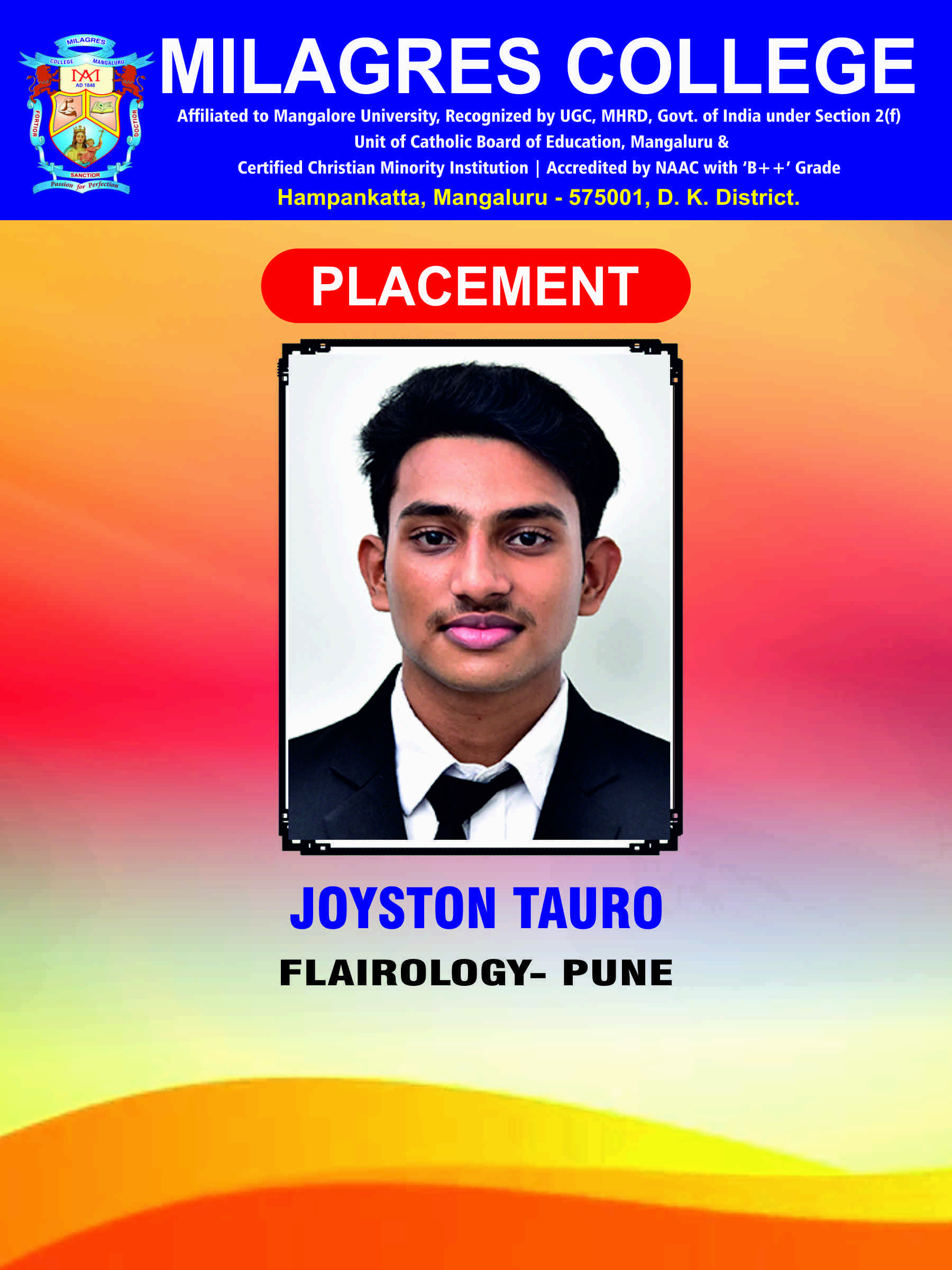 Successfully placed student